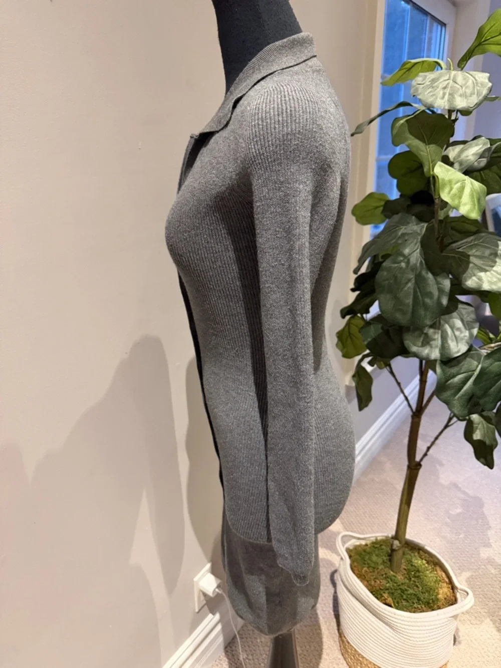 WILFRED ARITZIA COVE DRESS RIBBED KNIT POLO SWEATER DRESS - Picture 4 of 14